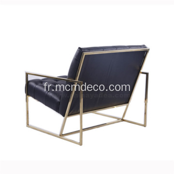 Chaise longue en cuir touffeté à cadre mince